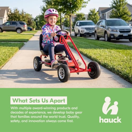 Image of hauck Kids Pedal Go Kart, 4 Wheel Bike Cart, Ride for Ages 4-8, Red
