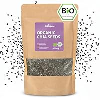 RheinNatur Bio Chia Samen 1 kg - 100% Bio Chiasamen - Reich an Proteinen, Ballaststoffen & Omega-3-Fettsäuren - Ideal für Salate, Joghurt, Müsli & Chia-Wasser - 1000 g Beutel