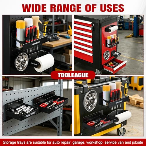 Image of TOOLEAGUE 5Pcs Magnetic Toolbox Shelf, Tray and Holder Set