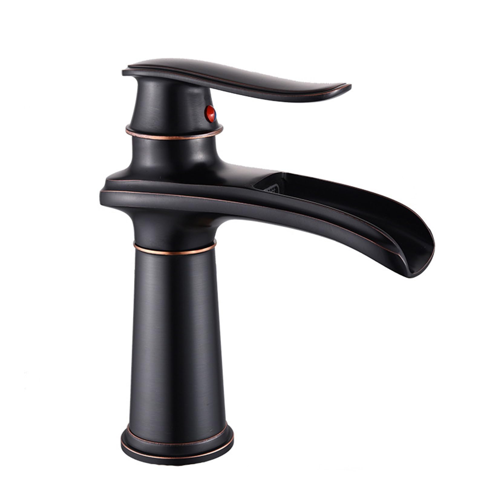 SOHNVWTGD Antique Waterfall Basin Tap Hot & Cold 1 Hole Antique Washbasin Mixer Tap Retro Waterfall Taps Basin,Heigu