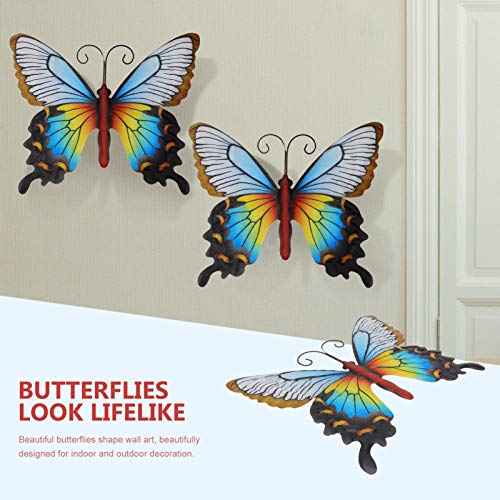 TOPBATHY Metal Parede Arte Borboleta Vivid Insect Inspirado Parede Escultura Estátua Pingente Orname
