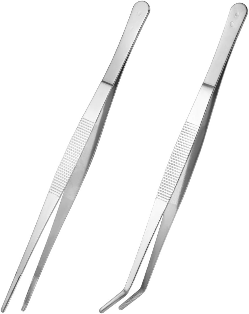 Iplusmile ピンセット リング型ピンセット 精密ピンセット ステンレス 多機能 2種類 苔栽培 苔リウム 水槽 シルバー 2pcs 付与