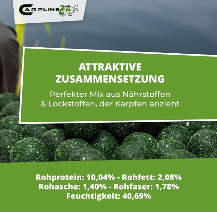 Futterboilies GLM Muschel - 10 kg - 20 mm - Karpfenköder zum Angeln, Futterboilies zum Anfüttern von Karpfen, Carp Baits, Angelfutter mit Lockstoff