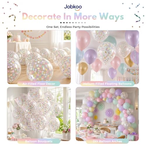 Image of Rainbow Confetti Balloons, Colorful Glitter Balloon for Birthday Party