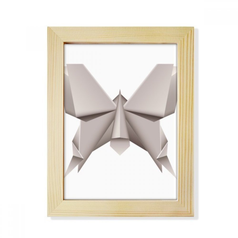 Cuadro de mariposa de origami abstracto geométrico de mesa con marco de madera de 6x8