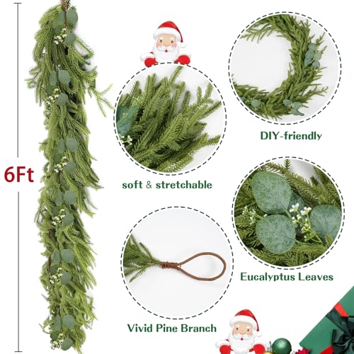 Waipfaru-Christmas-Norfolk-Pine-Garland-with-Lights6FT-Real-Touch-Pine-Garland-Christmas-DecorationArtificial-Faux-Cedar-Garland-for-Christmas-Table-Fireplace-Mentle-Wall-Home-Decoration Waipfaru Christmas Norfolk Pine Garland with Lights6FT Real Touch Pine Garland Christmas DecorationArtificial Faux Cedar Garland for Christmas Table Fireplace Mentle Wall Home Decoration