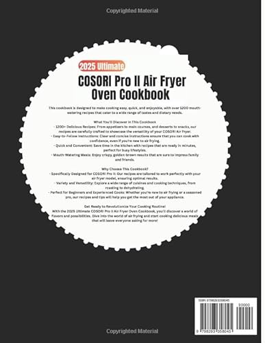 image for 2025 Ultimate COSORI Pro II Air Fryer Oven Cookbook: 1500+ Delicious C