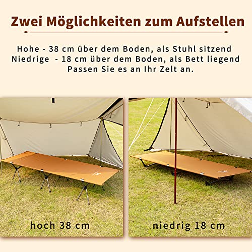 TOMOUNT Camp Bed Lightweight Camping Lounger Aluminium Alloy Compact Camping Bed Travel Bed for Balcony, Garden, Camping, Outdoor Hiking - Image 3