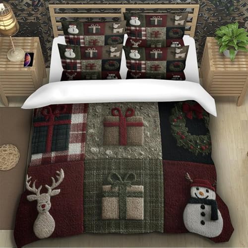 Housse de couette hypoallergénique Noël fermeture éclair