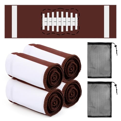YLOLUL 4 Pcs Football Towels Soccer Chilly Towel for Neck and Face 40'x12' Cooling Ice Towel with...