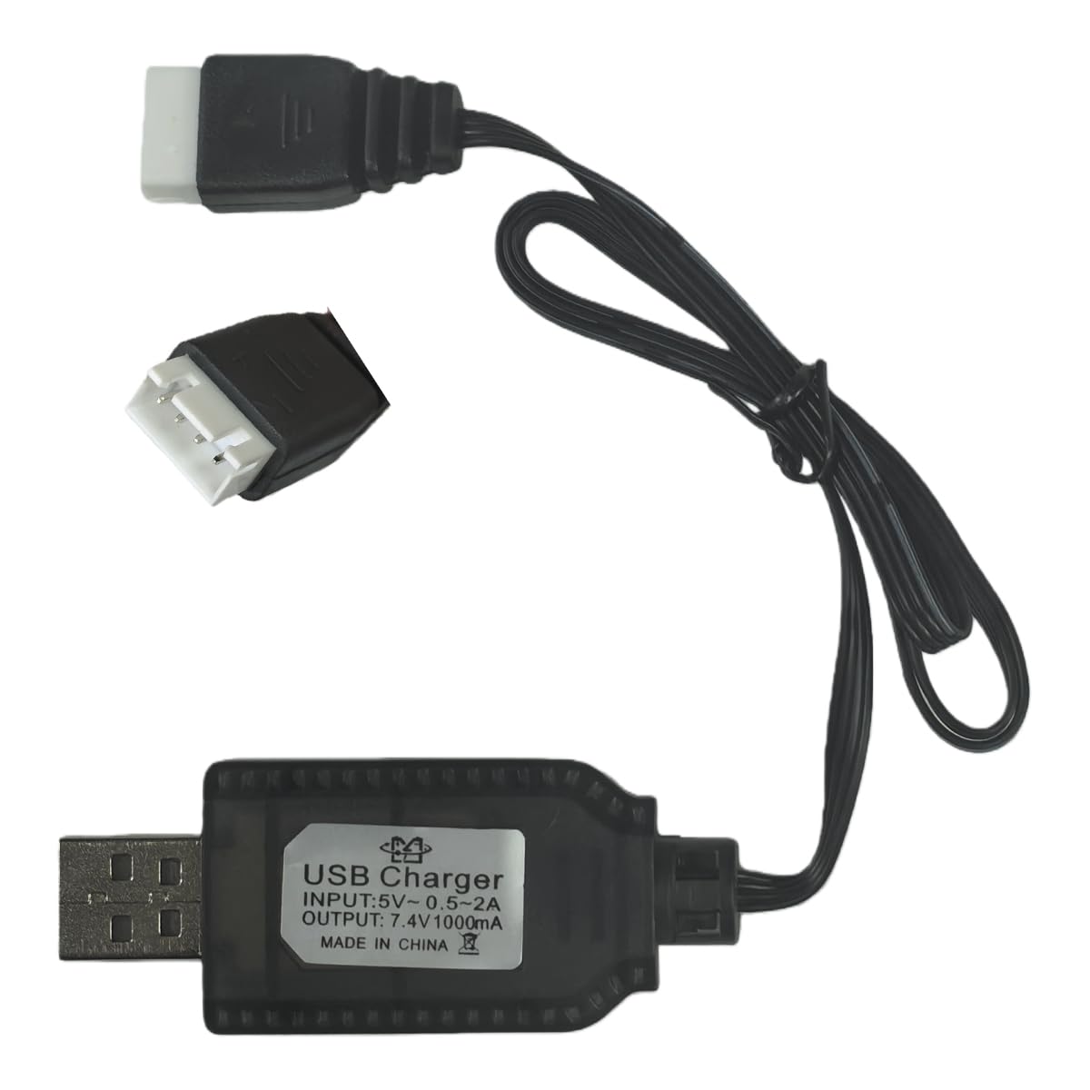 7.4V USB Charger Cable with XH-4PIN Plug Compatible RC Car/RC Plane/RC Tank/RC Boat and Other Remote Control Toys for Universal 7.4V Lipo Battery USB Charger with Battery Protection