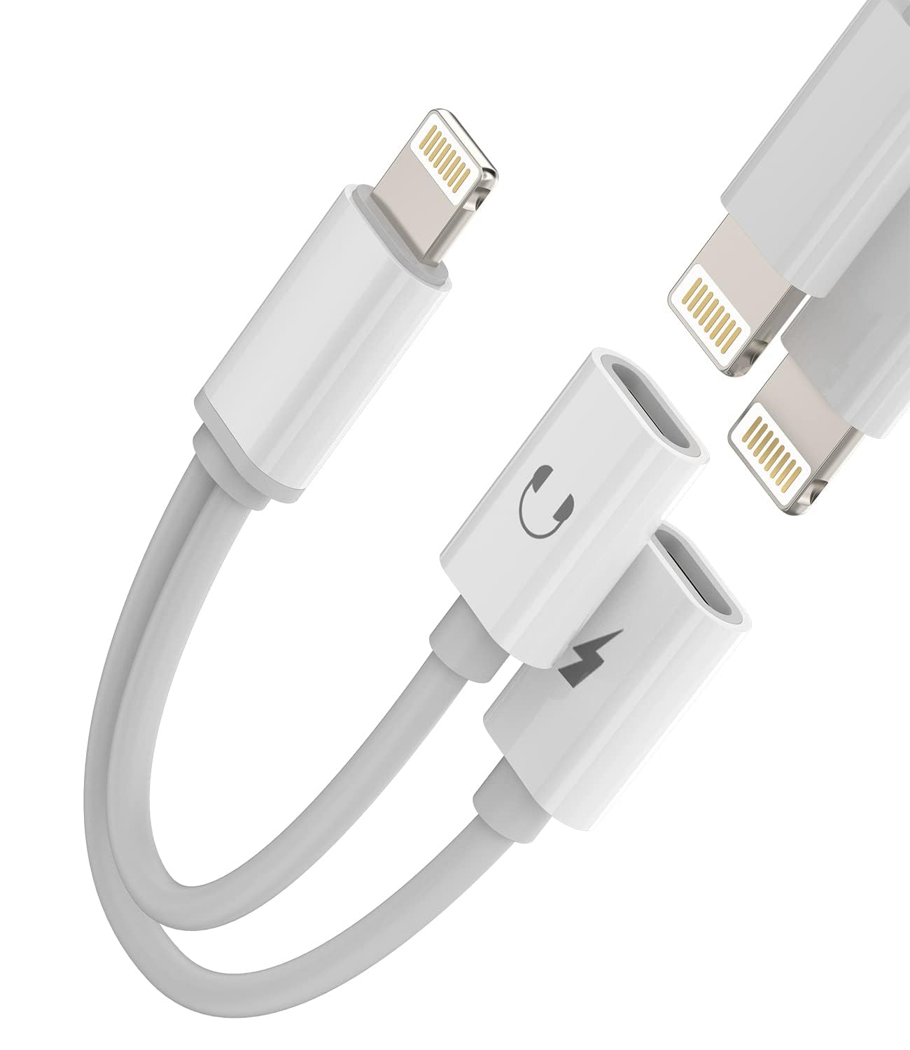 per iPhone Aux Ightning - Adattatore da jack a caricatore rapido (2 in 1) doppia spina per cuffie cavo di ricarica splitter per Apple MFI Audio s Fast Charger accessorio per 14 13 12 11 Pro Max 8 Plus