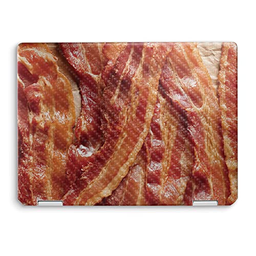 Image of MightySkins Carbon Fiber Skin Compatible with HP Spectre x360 14 inch (2022) Full Wrap Kit - Crispy Bacon | Protective, Durable Textured Carbon Fiber Finish | Easy to Apply | Made in The USA