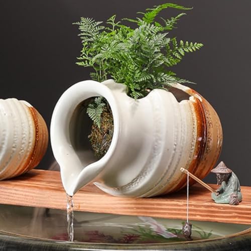 Ceramic Pond Spitter for Small Ponds, DIY Fountain Water Feature, Garden Decor Nozzle for Koi Ponds & Water Gardens - Elegant White Design