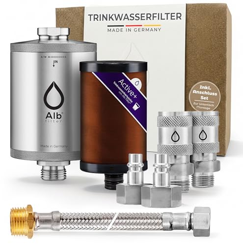 Alb Filter Active Plus+ Wasserfilter Set – Für sauberes Trinkwasser – Filtration von Mikroplastik, Bakterien, Kalk & Schwermetallen – Untertisch Wasserfiltersystem mit 4 Monaten Wechselintervall