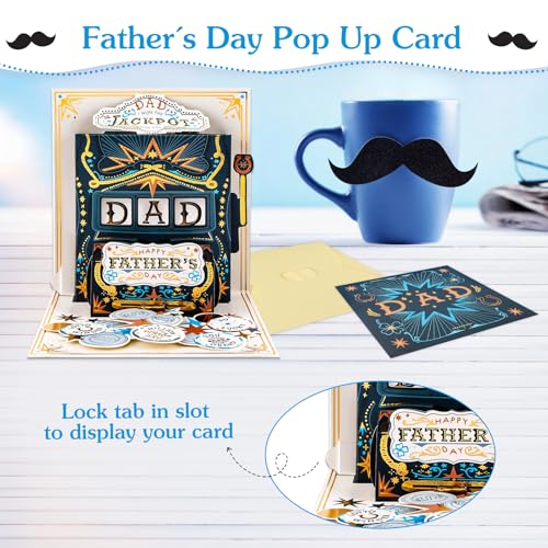 FLYAB Fathers Day Pop Up Card - 3D Happy Father's Day Gifts Funny Greeting Card for Dad Gifts from Daughter Son Present for Husband Grandpa from Wife Grandkids - Image 3