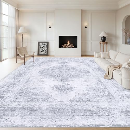 XLUEZ Area Rug 8x10 Living Room Rug, Machine Washable Vintage Dis...