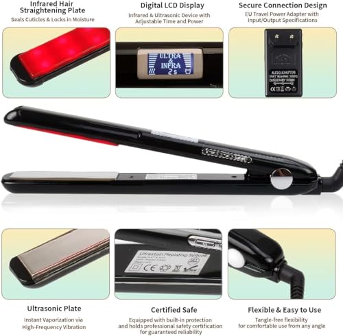 Plancha de cabello ultrasónica con pantalla LED miniatura 3