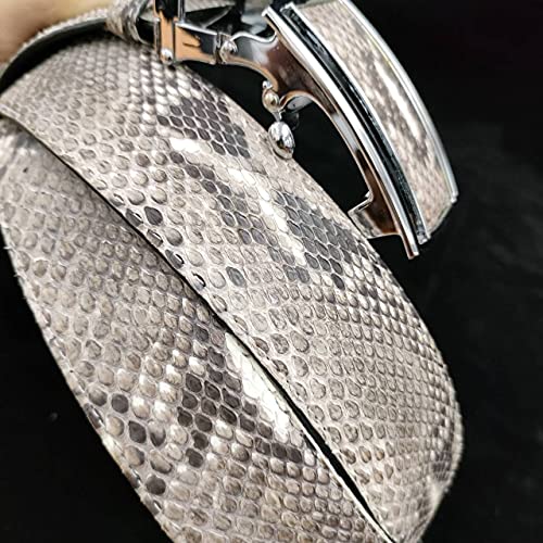 Thailand Authentic Snake Skin Men's Genuine Python Leather Belt 48inch Natural White,Large3