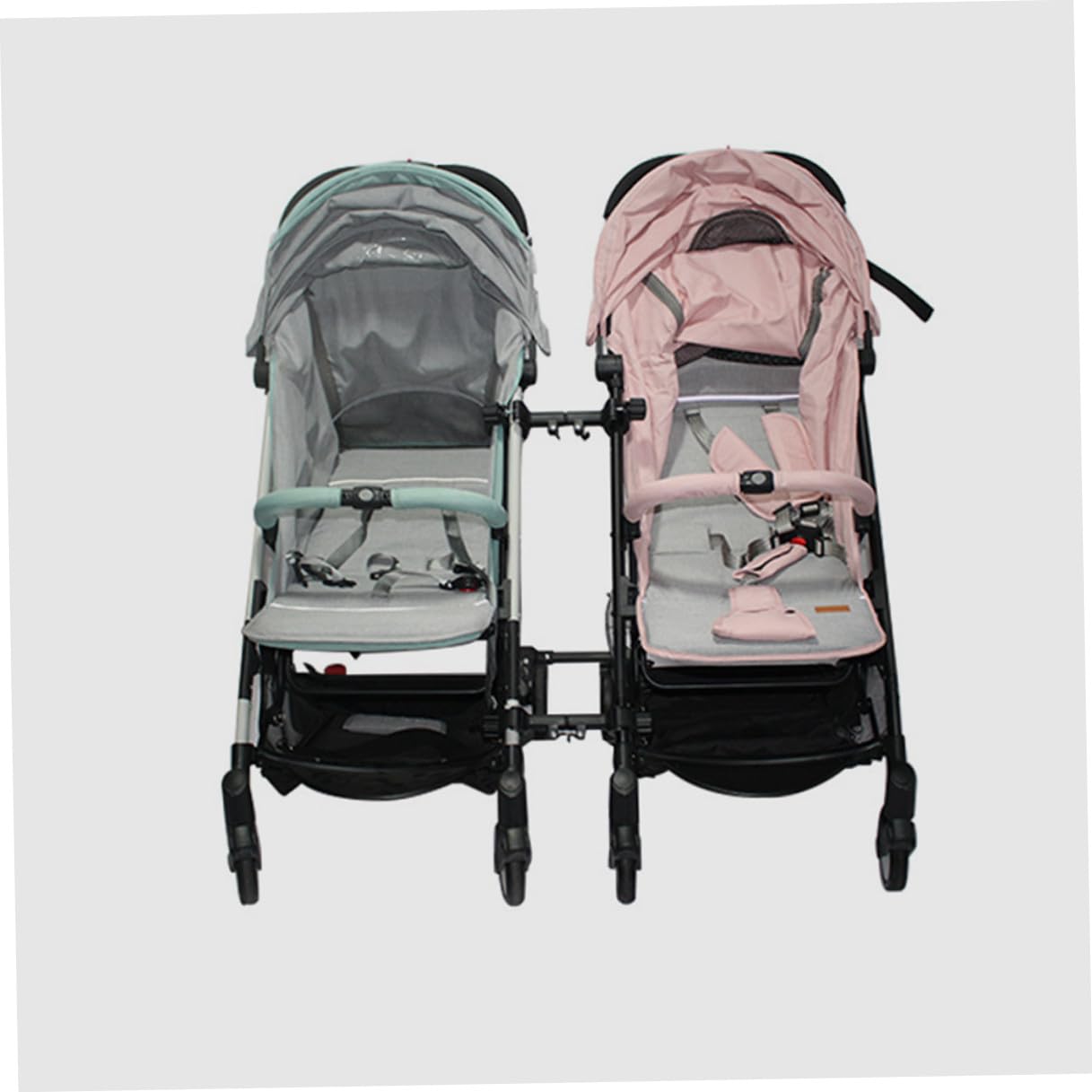 BESPORTBLE Adjustable Twin Stroller Connector for Identical Pushchair Strollers Iron and Plastic Connector for Tandem Twin Carriage Connection Lightweight Detachable Accessory