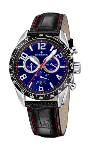 Candino C4429/2 - Reloj cronógrafo de Cuarzo para Hombre con Correa de Piel, Color Negro
