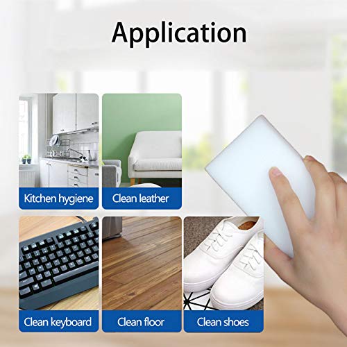 100 Pack Melamine Sponge Foam Cleaning Pads Multi-Functional Magic Sponges Eraser Household Cleaning Kitchen Dish Sponge For Furniture, Bathroom, Sink, Floor, Baseboard, Wall Cleaner #TOP4