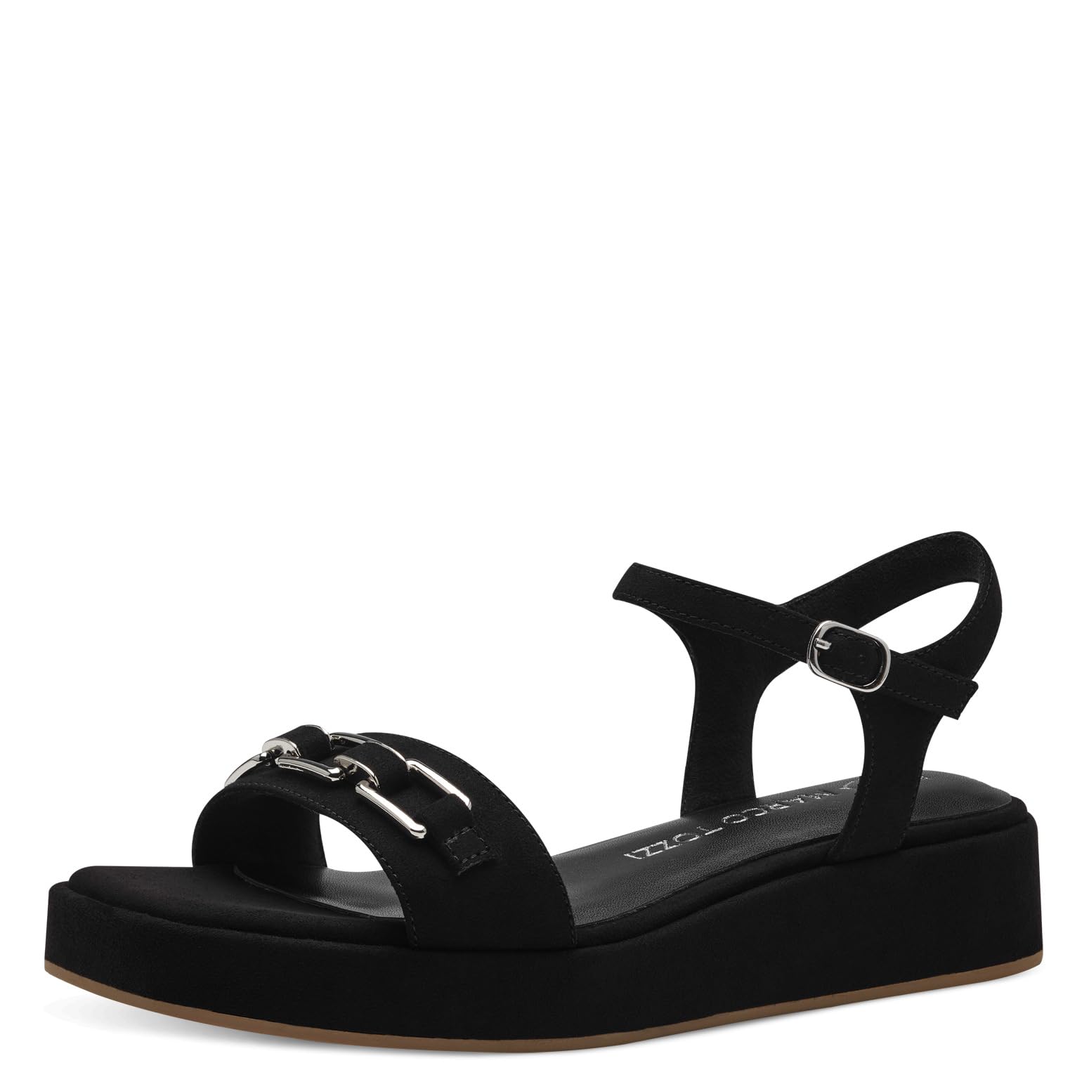 MARCO TOZZI Women's 2-28212-42 Heeled Sandal, Black, 6.5
