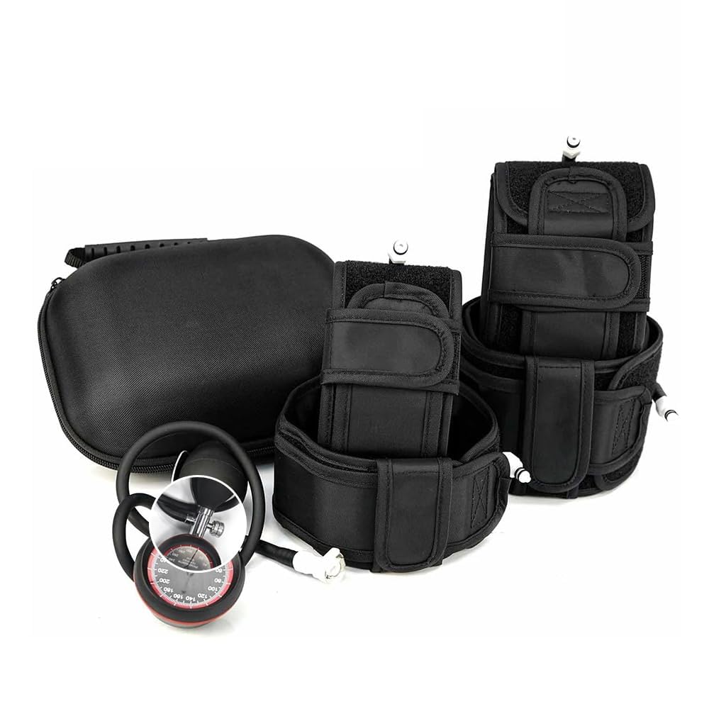 BFR Blood Flow Restriction 2 Workout Bands for Legs Occlusion Training - Build Muscle Without Weightlifting, Accurate Pump for Precise Pressure Application - Compact Carrying Case (Full Set)