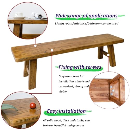 Taburete de madera natural para dormitorio entrada maquillaje tocador 6