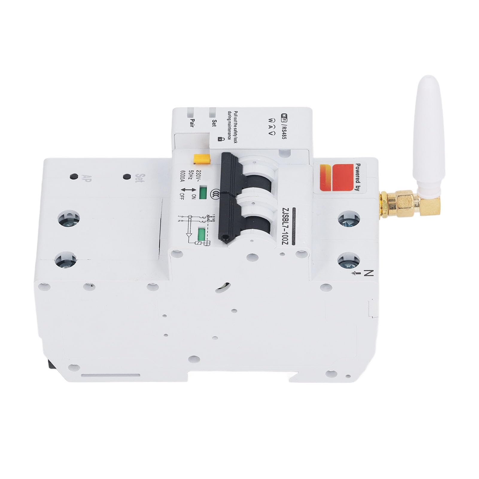 Disjoncteur Miniature WiFi Intelligent Ignifuge 80A pour Télécommande AC230V, Combinaison pour la Maison