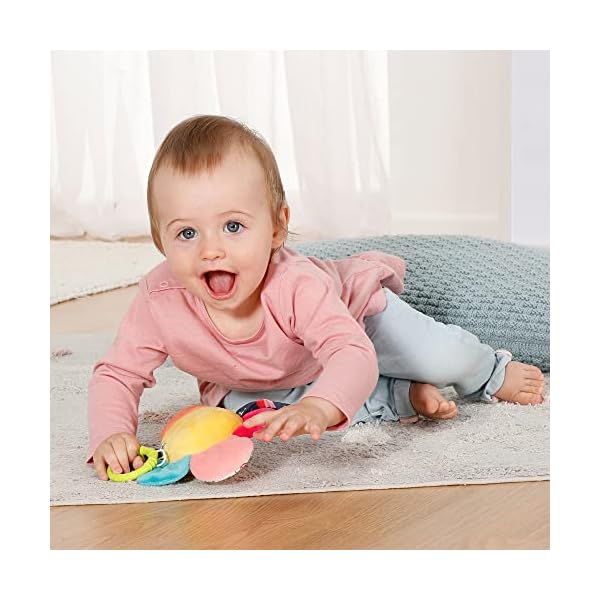 Fehn 055047 Spieluhr Blume COLOR Friends – Kuschelige Babyspieluhr mit herausnehmbarem Spielwerk und Befestigung… – Bild 4