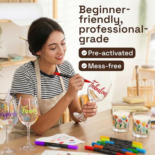 Image of ARTISTRO 24 Glass Acrylic Paint Markers - Painting Kit for Kids and Adults - Art & Craft Supplies Paint Pens