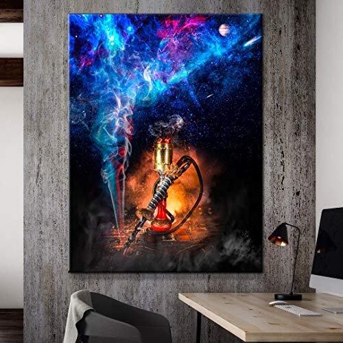 DotComCanvas® XXL Shisha-Bar-Wandbild für Erfolg | Leinwand direkt Aufhangbereit Shisha Galaxy (40 X 30 cm) – Bild 7