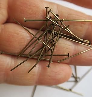 100pcs 1"/ 26mm Dark Antique Brass Straight Pins Part To Hanging Prism Crystal Bead Pendant Chandelier