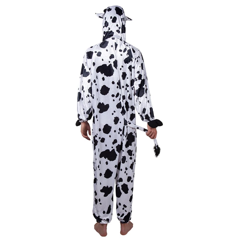 Boland - Costume de vache pour femme ou homme | Costume d'animal en peluche avec capuche, carnaval, soirée à thème et enterrement de vie de jeune fille