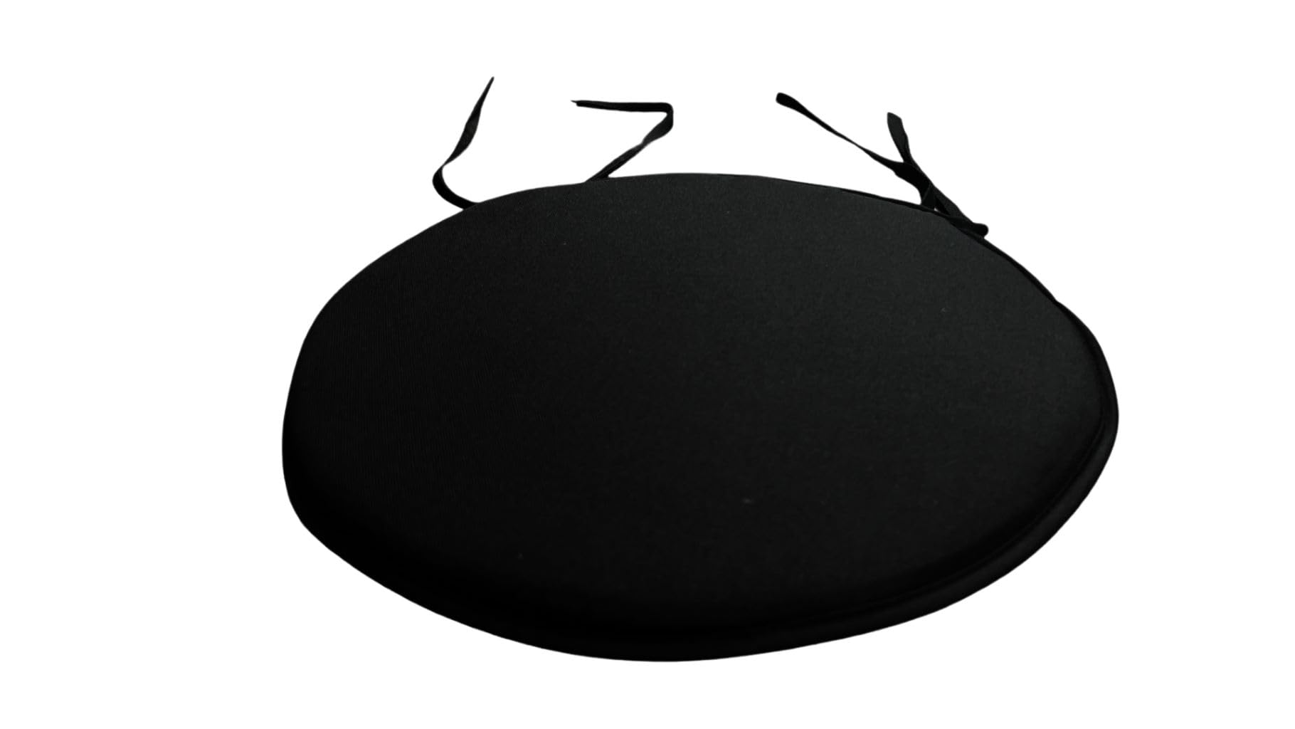 INSAFIANS Waterproof Round Garden Chair Seat Cushions – 35cm Bistro Dining Chair Pads with Ties Indoor/Outdoor Multipacks (BLK PK 1)