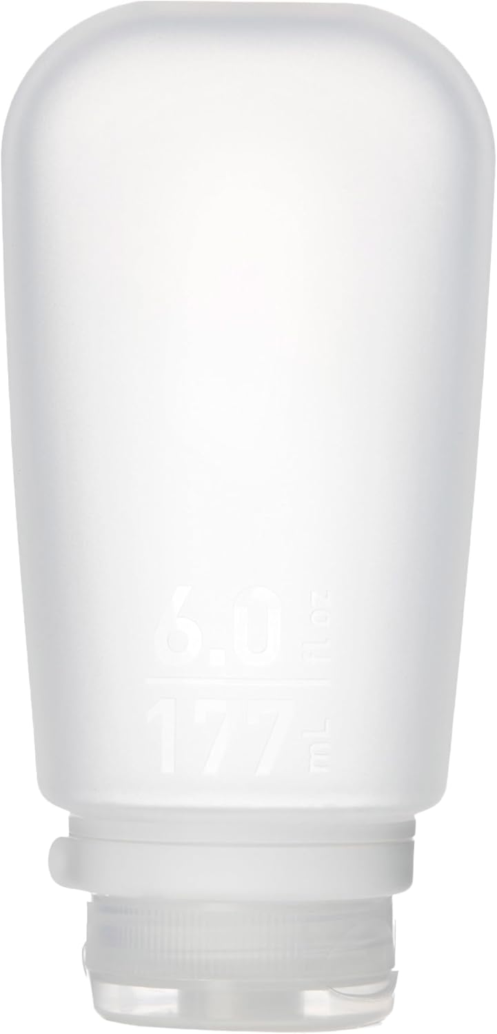 humangear GoToob+ (XL) | Refillable Silicone Travel Bottle | Locking Lid | Food-Safe Material | Clear, XL (6 fl.oz.; 177ml) | Refillable & Leak-Proof Silicone Travel Size Bottles with Locking Cap for Toiletries, Camping & TSA Carry-On