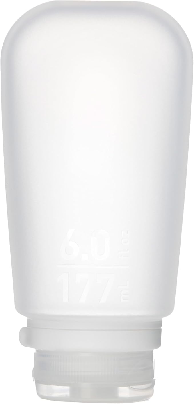 humangear GoToob+ (XL) | Refillable Silicone Travel Bottle | Locking Lid | Food-Safe Material | Clear, XL (6 fl.oz.; 177ml) | Refillable & Leak-Proof Silicone Travel Size Bottles with Locking Cap for Toiletries, Camping & TSA Carry-On