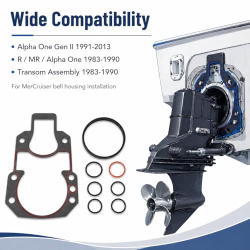 Image of 94996Q2 Bell Housing Gasket Kit Fit for MerCruiser Alpha Gen II | Compatible with R MR serial 6225577-up from 1983, replaces 18-2619-1 EMP 27-02386 GLM 39622 Mallory 9-62601
