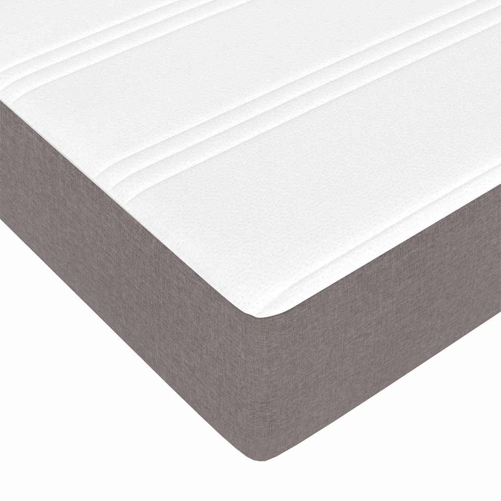 vidaXL Bettrahmen mit Matratze Taupe 90 x 190 cm Stoff, Modernes Bett für Schlafzimmer, rechteckig, strapazierfähiger Boxspring, Holzrahmen, inklusive Taschenfederkernmatratze