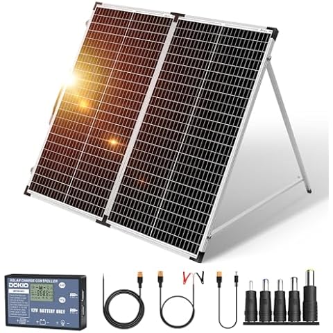 DOKIO 160W Foldable Solar Panel with Controller Cover