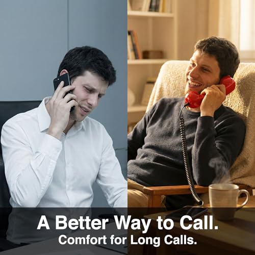 Image of Opis 60s Micro - Retro Mobile Phone handset for Android Smartphones, Tablets, notebooks and Mobile Phones in The Shape of a Classic Telephone Receiver (red)