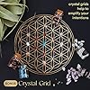 Set of 50 Crystals and Healing Stones | Healing Crystals in Spell Jars with Cork | Witchcraft Supplies | Real Crystal Kit with Crystal Grid #4
