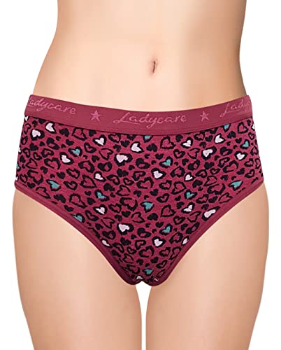Image of LADY CARE , Panties, Under WEAR, for Women's, Medium Elastic, 3PC Combo Pack, Multi Colour Print, Size M, L, XL, 2XL, 3XL, 4XL, 5XL