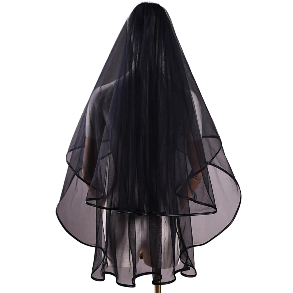 Amazon.com: Dark Veil Simple Veils Head Covering Wedding Hair
