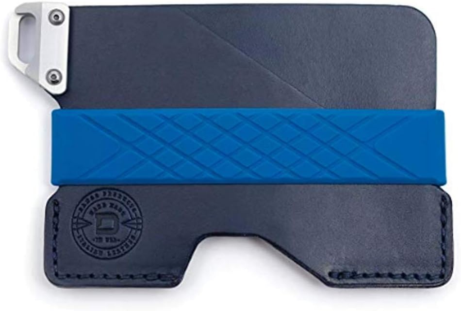 Dango C01 Civilian EDC Wallet - Made in USA - Italian Veg-Tanned Leather, CNC 6061 Anodized Aluminum, Silicone Band
