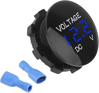 1pcs LED Digital Voltage Tester for Marine and Motorcycle Waterproof Battery Gauge for Accurate Monitoring (Blue)