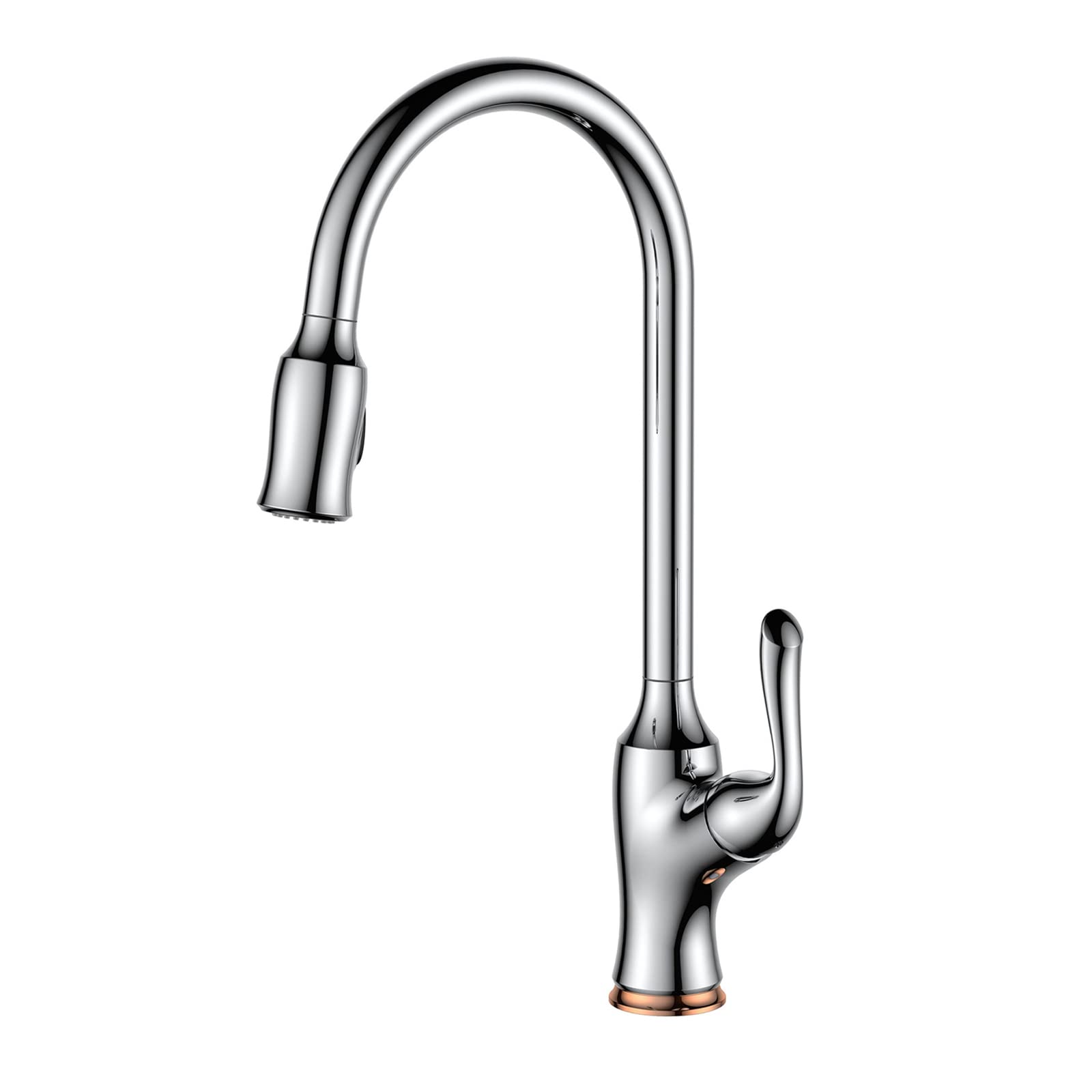 Robinet de cuisine avec pulvérisateur pivotant en laiton chromé pour eau chaude et froide