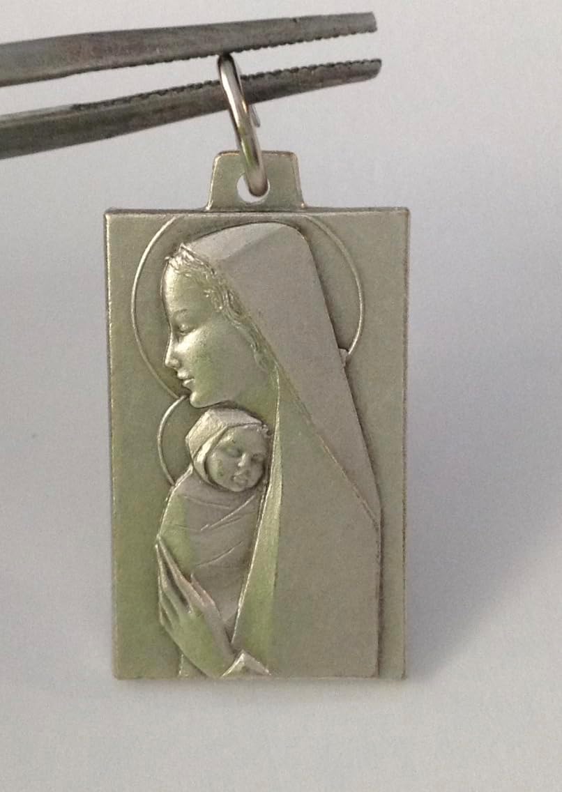 I G J MADONNA WITH JESUS CHILD MEDAL - MADE IN ANCIENT ITALIAN STYLE - 100% MADE IN ITALY - Image 3
