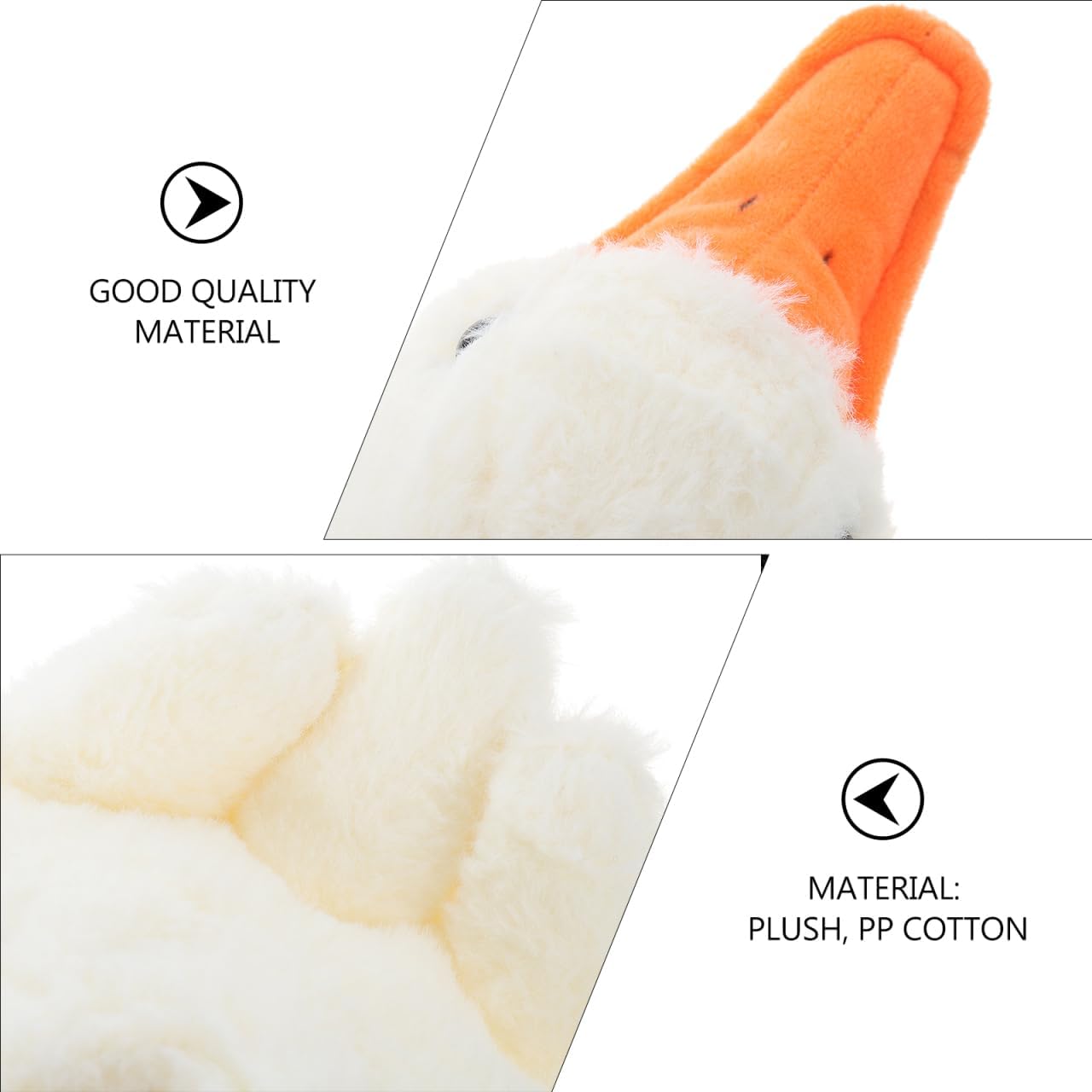 SHOWERORO White Goose Costume Hat, PP Cotton Plush Stuffed Animal Headgear for Kids & Adults, Costume Hat for Party, Carnival, Cosplay, Performance, Easter Favor